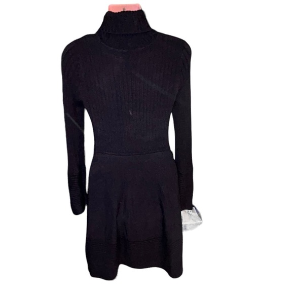 Eliza J Navy Blue Long Sleeve Turtleneck Sweater Fit & Flare Mini Dress Sz Small - Picture 10 of 11
